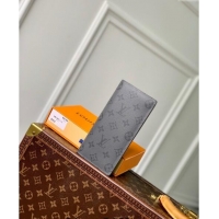 Luxurious Louis Vuitton Brazza Wallet in Grey Monogram Eclipse Canvas M61697 2024