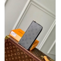 Best Quality Louis Vuitton Zippy Wallet Vertical in Grey Monogram Eclipse Canvas N63095 2024