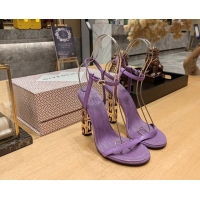 Cheap Price Givenchy High Heel Sandals 10cm Heel in Smooth Leather Purple 040103