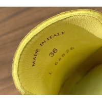 Best Price Loro Piana Suede Flat Mules Yellow 812064