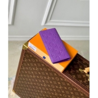 Well Crafted Louis Vuitton Brazza Wallet in Monogram Leather M69038 Purple 2024