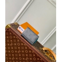 Classic Discount Louis Vuitton Slender Pilot Wallet in Grey Monogram Eclipse Canvas/Turquoise Blue M11500 2024