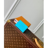 Top Design Louis Vuitton Double Card Holder Wallet in Monogram Leather Turquoise Blue M11471 2024