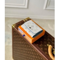 Good Quality Louis Vuitton Iris Compact Wallet in Mahina Perforated Leather M11802 White/Blue 2024