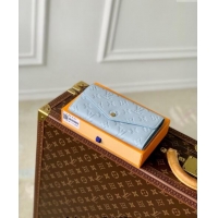 Discount Louis Vuitton Sarah Wallet in Blue Washed Monogram Empreinte Leather M17779 2024