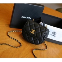 Top Quality Chanel Quilted Calfskin Clutch with Chain and Top Handle CH102209 Black 2024