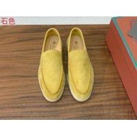 Perfect Loro Piana Suede Flat Loafers Yellow 812088