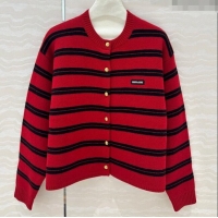 ​Top Grade Miu Miu Cashmere & Wool Cardigan M101716 Red 2024