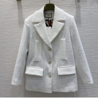 Well Crafted Gucci Tweed Jacket G101803 White 2024