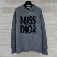 Grade Quality Dior Miss Dior Cashmere & Silk Long Sweater CH101814 Gray 2024