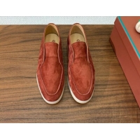 Grade Loro Piana Suede High-top Loafers Brick Red 011056