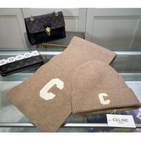 Market Sells Celine Knit Long Scarf and Hat Set 1021 Beige 2024