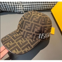 Luxury Cheap Fendi FF Baseball Hat F83025 Brown 2023