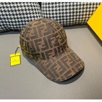 Top Design Fendi FF Baseball Hat F83026 Brown 2023