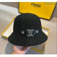 New Release Creation Fendi Wool FF Charm Bucket Hat F8041 Black 2023