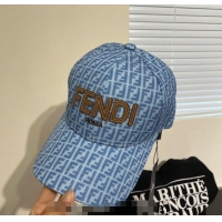 Top Grade Fendi FF Canvas Baseball Hat 0131 Blue 2024