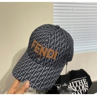 Top Quality Fendi FF Canvas Baseball Hat 0131 Grey 2024