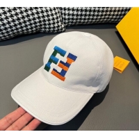 Best Quality Fendi FF Denim Baseball Hat F0301 White 2024