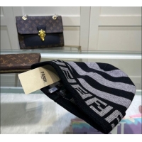 Affordable Price Fendi Cappello Striped Knit Hat FE082302 Grey 2024