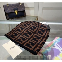 Luxury Discount Fendi Knit Hat FE082303 Brown 2024