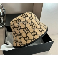 Good Looking Gucci GG Fleece Fabric Bucket Hat 0913 Beige 2024