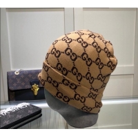 Best Price Gucci GG Knit Hat 1019023 Light Brown 2024