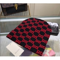 Well Crafted Gucci GG Knit Hat 1019023 Black/Red 2024