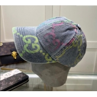 Well Crafted Gucci Denim Baseball Hat with Colored GG 1019028 Blue 2024