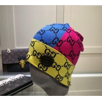 Top Grade Gucci Colored Knit Hat 1019029 Blue/Pink/Yellow 2024