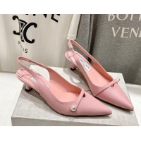 Hot Style Jimmy Choo Amita Slingback Pumps 4.5cm in Lizard Embossed Leather Pink 9030098