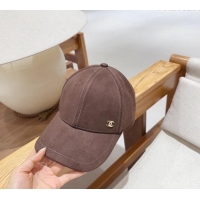 Cheapest Chanel Suede Baseball Hat 0301 Brown 2024