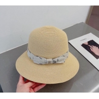 Market Sells Chanel Straw Bucket Hat with Canvas 0302 Band Beige 2024