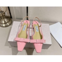 Buy Discount Jimmy Choo Adalle Slingbacks Flat in Pink Patent Leather with Bow 011042