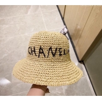 Best Price Chanel Straw Bucket Hat 030202 Beige 2024