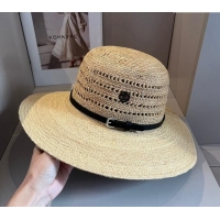 Hot Style Chanel Straw Wide Brim Hat with Buckle C0403 2024