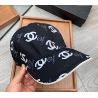 New Arrivals Chanel CC Print Hat 040301 Black 2024