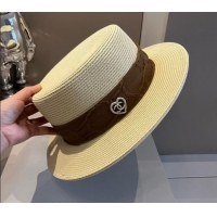 Inexpensive Chanel Straw Wide Brim Hat with Heart 0403 Beige 2024