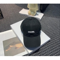 Fashion Wholesale Chanel Canvas Baseball Hat 051302 Black 2024