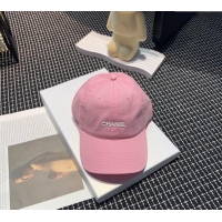 Best Cheap Chanel Canvas Baseball Hat 051302 Light Pink 2024