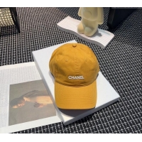 Top Design Chanel Canvas Baseball hat 051302 Yellow 2024