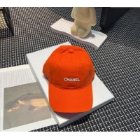 Cheapest Chanel Canvas Baseball hat 051302 Orange 2024