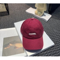 Original Cheap Chanel Canvas Baseball Hat 051302 Burgundy 2024