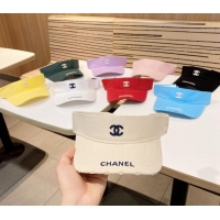 Sophisticated Chanel Canvas Visor Hat 0619 White 2024