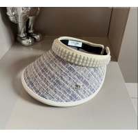 Buy Classic Chanel Tweed Visor Hat with Pearls 0618 Purple 2024