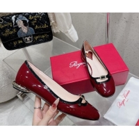 Grade Quality Roger Vivier Viv' Podium Ballerinas flat in patent leather dark burgundy 725004