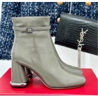 Best Grade Roger Vivier Viv' Podium Ankle Booties 8.5cm in patent leather Grey 010089