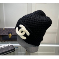 Grade Quality Chanel Knit Hat with Maxi CC CH082301 Black 2024