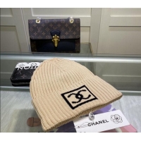 New Fashion Chanel Knit Hat with Framed CC CH082303 Beige 2024