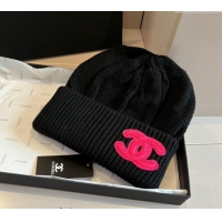 Super Quality Chanel Knit hat with Maxi CC CH091302 Black 2024