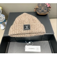 Market Sells Chanel Knit Hat with CC Patch CH091306 Beige 2024